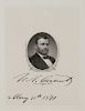 GRANT, Ulysses S. (1822-1885), President. Engraved portrait signed as President ("U. S. Grant"), May 11th, 1871. 