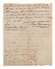 HARRISON, Benjamin (1726-1791), signer of the Declaration of Independence. Autograph letter signed ("Benj. Harrison"), as Governor of Virginia, to the