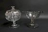 Two Blown Clear Glass Items, 19th C