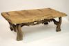 Southwest Weathered Rustic Low Table, Iron Banded