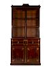 A William IV Brass Inlaid Secretary Bookcase