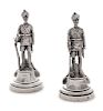 A Pair of Edwardian Silver Figural Menu-Card Holders
Height 4 inches.