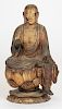 Antique Gilt Wooden Statue of the Monk, Jizo, Japan