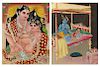 2 Antique Indian Reverse Glass Paintings of Krishna