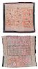 2 Antique Blanket Textiles, Tujia People, China