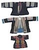 3 Old Silk Embroidered Jackets, Miao People, China