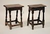 English Jacobean Oak Joint Stool with Later Stool