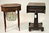 19th C. Sheraton Sewing Stand and Empire Table