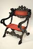 Italian Baroque Stlye Curule Form Armchair, 19th C