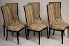 Set of 6 Dining Chairs with Ebonized Frames