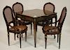 Set of 4 Louis XVI Style Chairs and Games Table