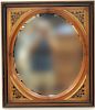 Eastlake Oval Mirror In Square Decorated Frame