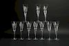 Ten Waterford Crystal Tall Champagne Flutes