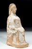 Elegant Greek Pottery Seated Goddess - Cybele?