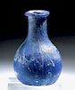Rare Miniature Roman Glass Flask - Cobalt Blue