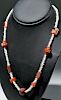 Pretty Ancient Persian Amber / Carnelian Necklace