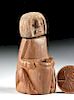 Rare Huari Wood Poporo Stylized Anthropomorphic Figure