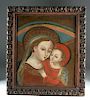 18th C. European Portugal Oil Painting Madonna & Child