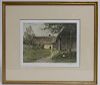 Jos. Eidenberger, Color Etching of Barn