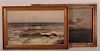 Two Large Seascapes, O/C's c. 1950, Unsigned