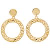 A yellow gold 18 K pair of earrings.