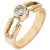 A yellow gold 14 K solitaire ring wuth diamond.