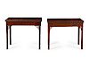 Two Chinese Chippendale Carved and Figured Mahogany Game Tables