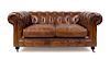 A Leather Upholstered Chesterfield Sofa
Height 41 x width 70 x depth 39 inches.