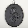 Wedgwood Black Basalt Oval Portrait Medallion of The Duc De Sully
