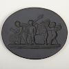Wedgwood Black Basalt Oval Intaglio Medallion of the Marriage of Cupid and Psyche