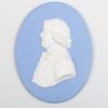 Wedgwood Blue and White Jasperware Portrait Plaque of Josiah Wedgwood