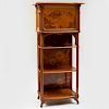 Gallé Art Nouveau Walnut and Fruitwood Marquetry Cabinet