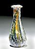 Roman Marbled Glass Flask w/ Great Iridescence