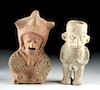 Lot of 2 Museum Exhibited Ecuadoran Pottery Figures