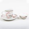 Chinese Export Porcelain Coffee Cup and Saucer and a Teabowl