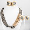 18K Gold and Hematite Bead Jewelry Suite