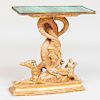 Giltwood Console Table with Malachite Top