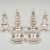 Set of Four George V Silver Casters and Two Pairs of Salts