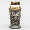 Russian Silver and Enamel Table Lighter