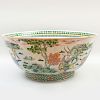 Large Chinese Famille Vert Porcelain Bowl