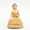 Tibetan Gilt-Bronze Figure of a Teaching Buddha
