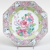 Chinese Export Famille Rose Porcelain Octagonal Plate