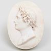 Italian White Marble Oval Plaque Commemorating Lord Byron (1788-1824)
