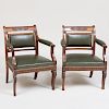 Pair of George IV Colonial Indian Rosewood Armchairs