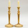 Pair of Louis XVI Style Candlesticks Mounted as Lamps