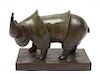 M. Donnell Rhinoceros Modern Bronze Sculpture