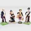 Group of Four Staffordshire Figures of Gentlemen in Pursuits