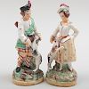 Pair of Staffordshire Figures of a Hunter and Companion