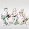 Group of Three English Porcelain Putti Allegorical of the Seasons, Probably Bow
