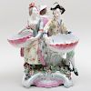English Porcelain Figural Sweetmeat Dish, Probably Derby